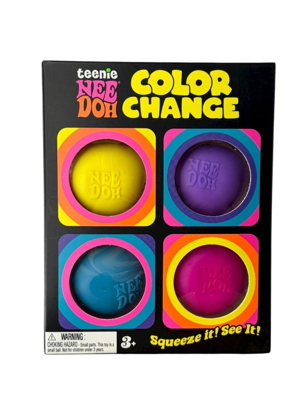 NeeDoh Teenie 4 Pack Color Change Round Squeeze